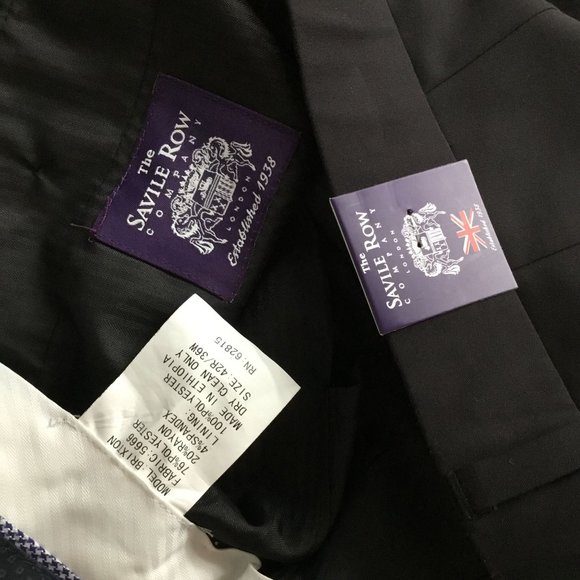 The Savile Row London Brixton Dress Pants Black 36 - Picture 3 of 3